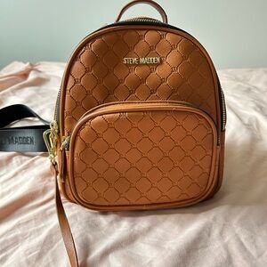 Steve Madden Tan Quilted Backpack